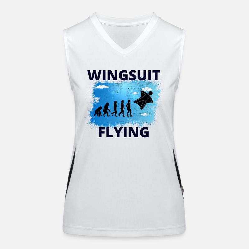 Wingsuit fliegen Base Jumping Fallschirmspringen Evolution Funktionelles Kontrast-Tank Top für Frauen