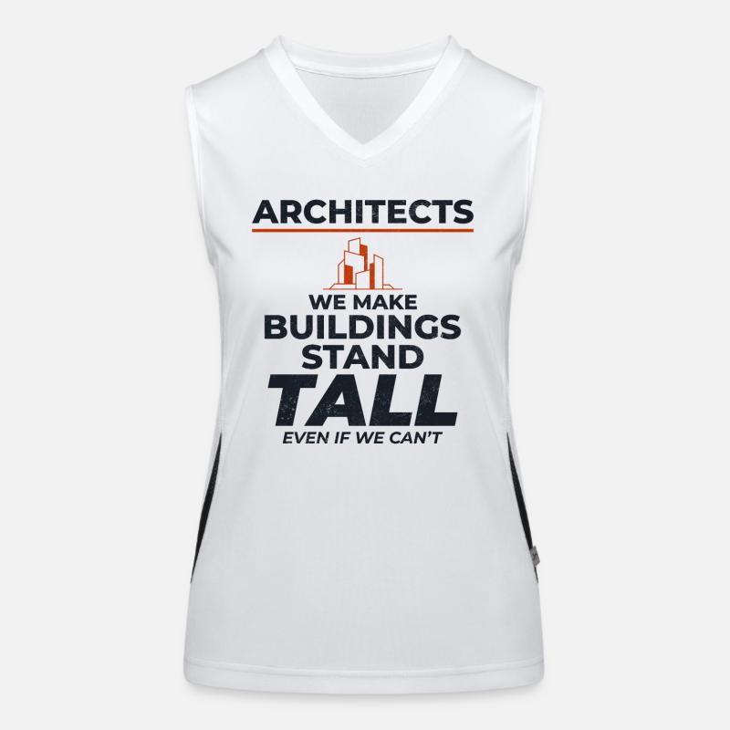 Architects Humorous Heights Construction Funny Women's Functional Contrast Tank Top