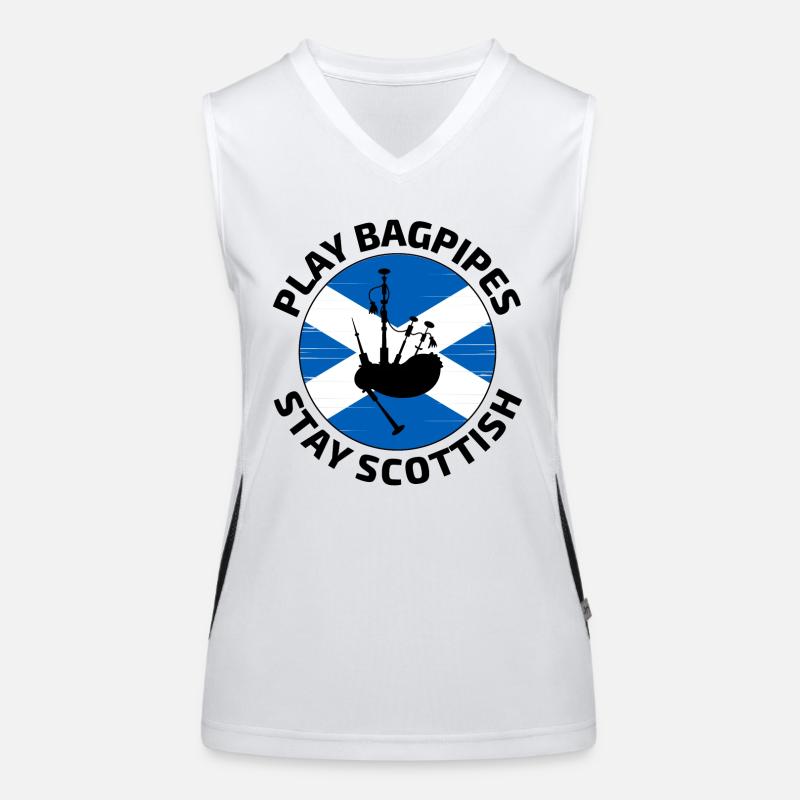 Instrument de joueur de cornemuse Drapeau écossais de l’Écosse Débardeur respirant contrasté Femme