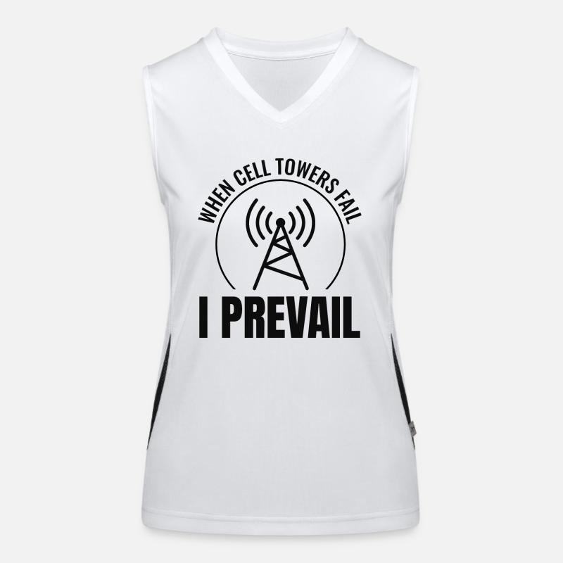 Frequenz der Funkwellen des Amateurfunkers Funktionelles Kontrast-Tank Top für Frauen