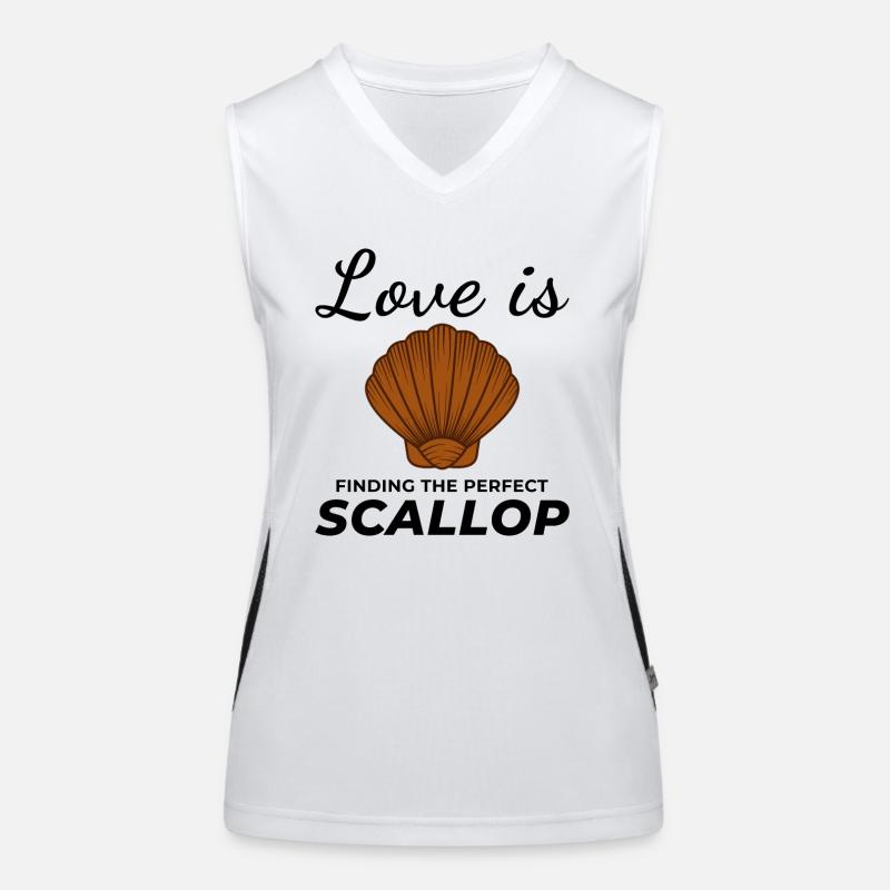 Scallop Seashells Collector Beachcomber Shellfish Women's Functional Contrast Tank Top