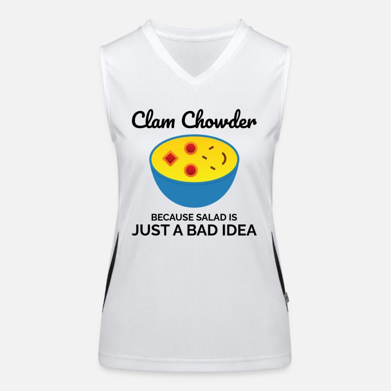 Clam Chowder Shellfish Hilarious Seafood Soup Women's Functional Contrast Tank Top