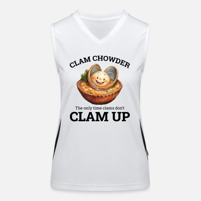 Clam Chowder Shellfish Hilarious Seafood Soup Women's Functional Contrast Tank Top