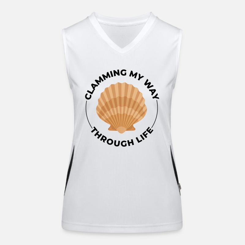 Clam Shell Seashells Collector Beachcomber Beach Women's Functional Contrast Tank Top