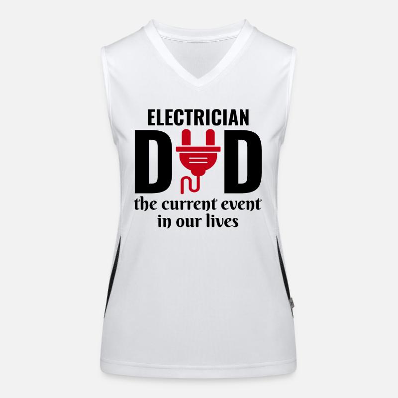 Electrician Humor Electrical Technician Engineer Women's Functional Contrast Tank Top
