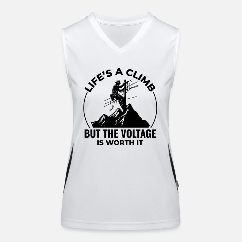 Lineman Voltage Climb Power Work Inspirational Women's Functional Contrast Tank Top