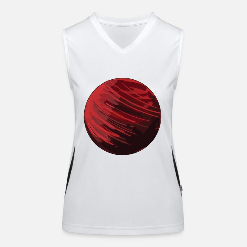 Circle Red Circle Symobl Shapes Planet Women's Functional Contrast Tank Top