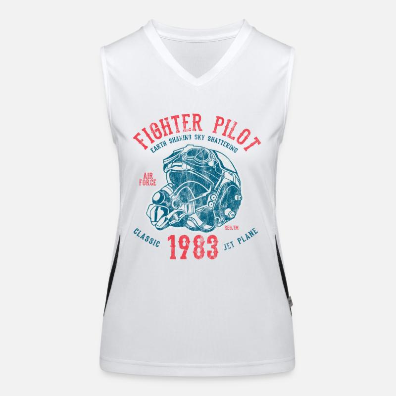 FIGHTER PILOT - fighter jet pilot motif Women's Functional Contrast Tank Top