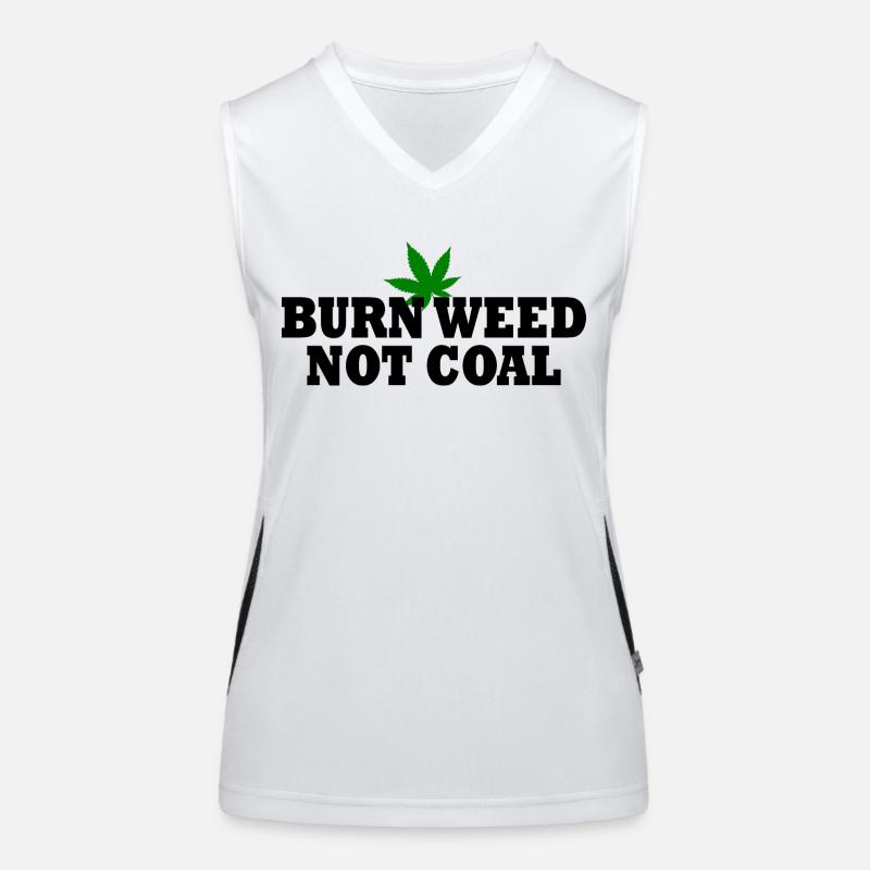 Burn weed not coal Débardeur respirant contrasté Femme