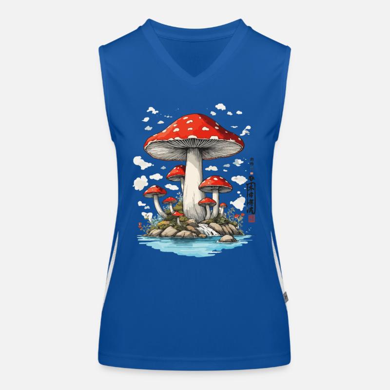Retro Toadstool Art Mushroom Picker Design Women's Functional Contrast Tank Top