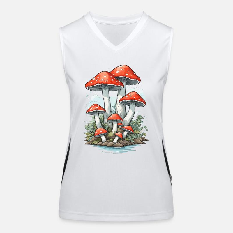 Retro Toadstool Vintage Mushrooms Cottagecore Design Women's Functional Contrast Tank Top
