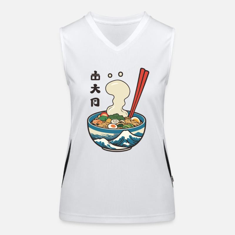 Japanese Ramen Ukiyo-E Retro Aesthetic Design Women's Functional Contrast Tank Top