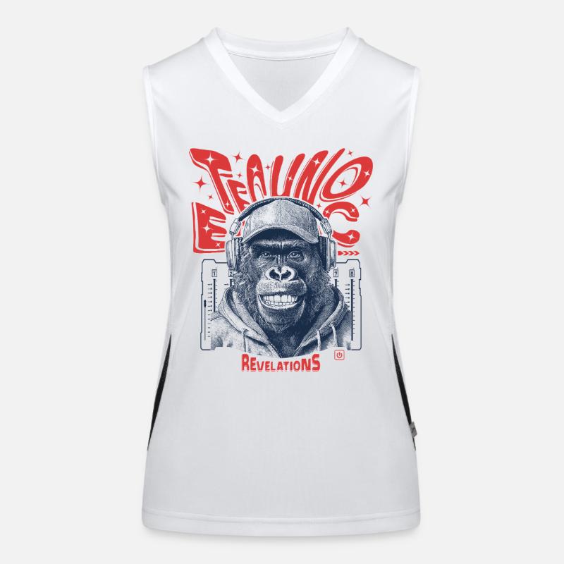 Chemise Ecstatic Monkey – Techno, Rhythm & Bass Débardeur respirant contrasté Femme