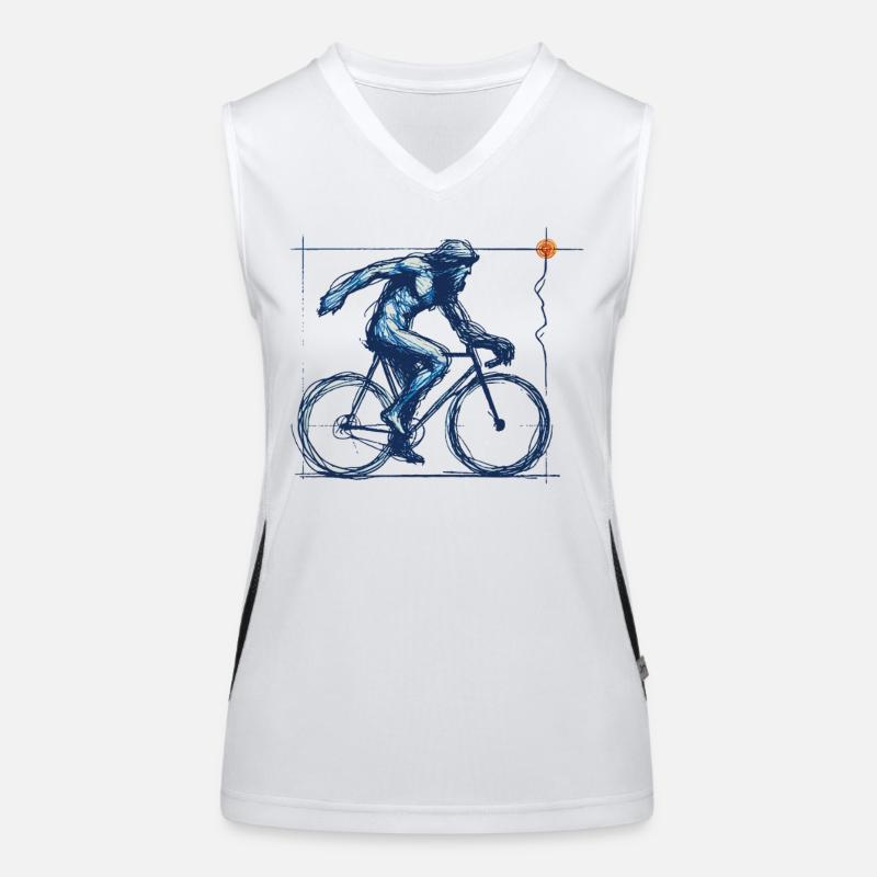 Dynamic Bicycle Artwork for Road Bike Women's Functional Contrast Tank Top