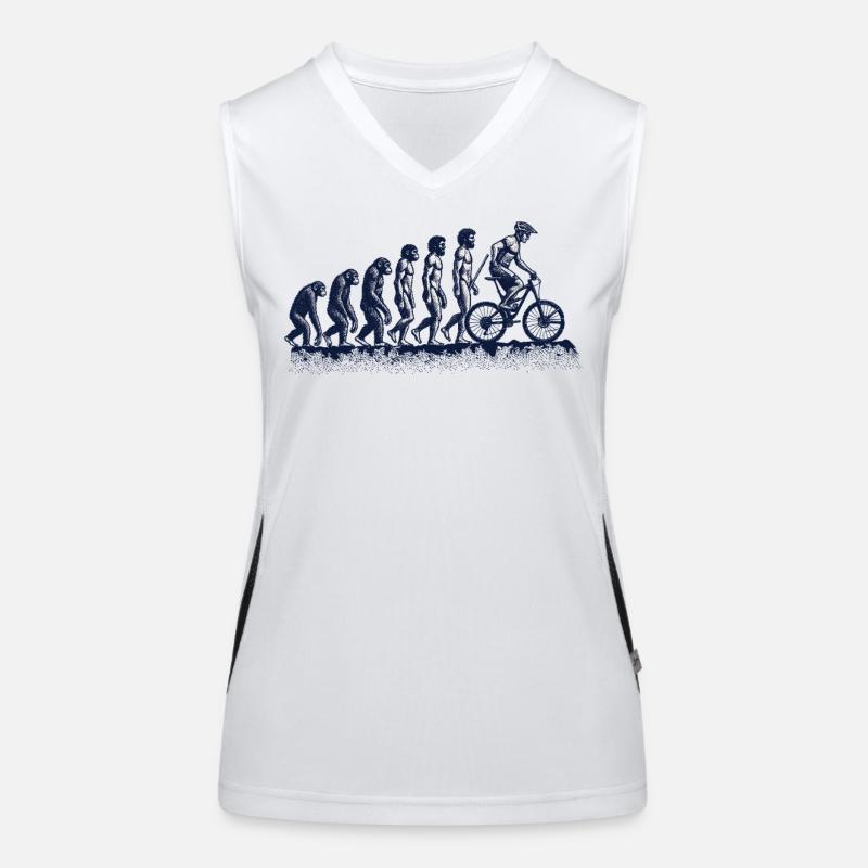 Evolution Vom Affen Zum Fahrradfahrer Funktionelles Kontrast-Tank Top für Frauen