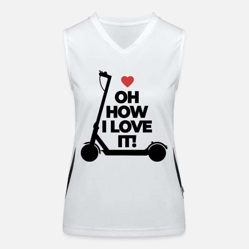 Oh, how I love it! E-Scooter, Elektro Roller Funktionelles Kontrast-Tank Top für Frauen