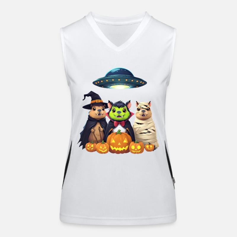 Halloween Capybara Hamster Geist Geschenkidee Funktionelles Kontrast-Tank Top für Frauen