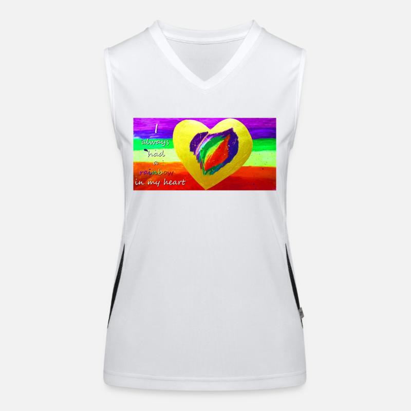 Rainbow Heart Women's Functional Contrast Tank Top
