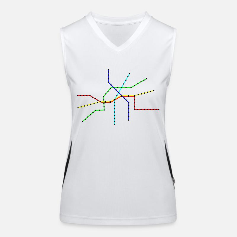 Line network / timetable / tram Women's Functional Contrast Tank Top