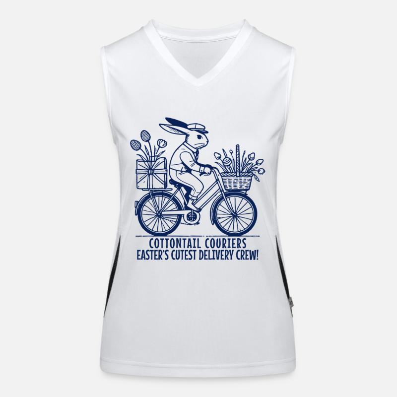 Easter Couriers Bunny Retro Delivery Crew Women's Functional Contrast Tank Top