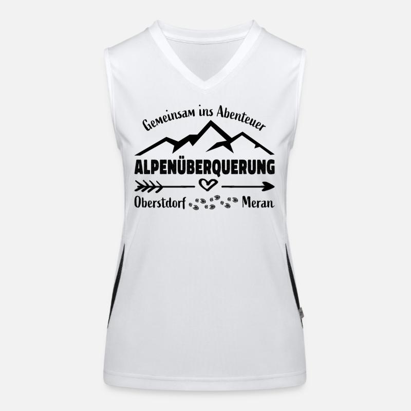 Alpenüberquerung E5 - Gemeinsam Abenteuer -Freunde Funktionelles Kontrast-Tank Top für Frauen