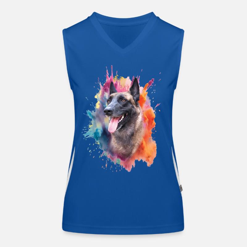 Malinois Dog Head Women's Functional Contrast Tank Top
