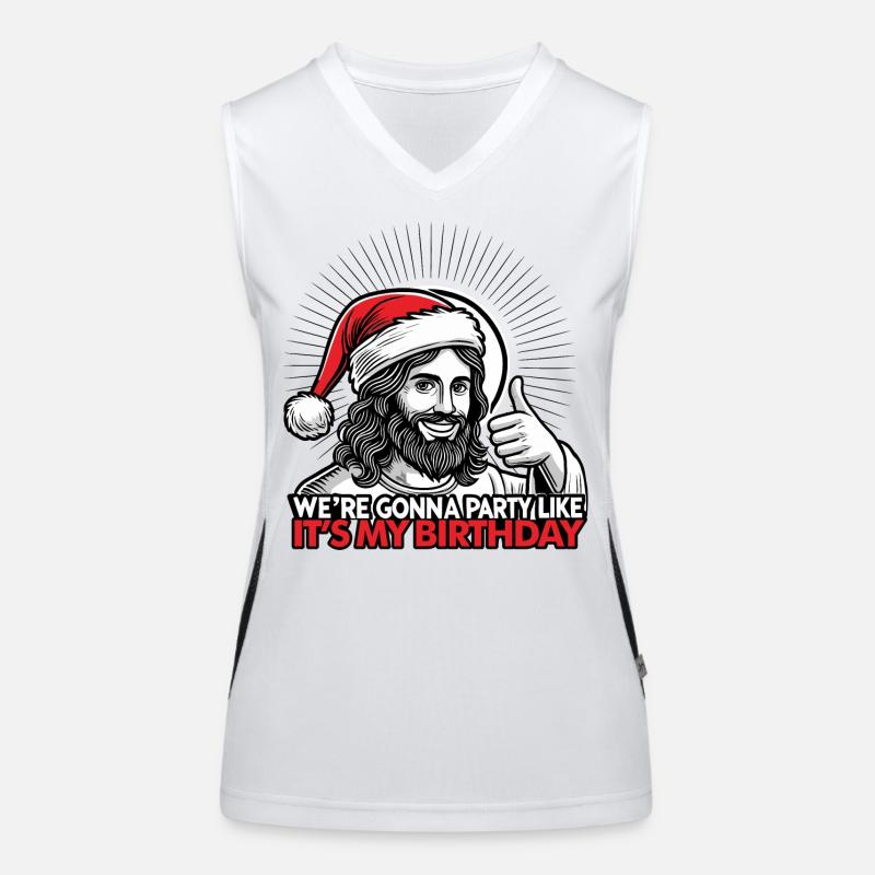 Jesus Geburtstag Funktionelles Kontrast-Tank Top für Frauen