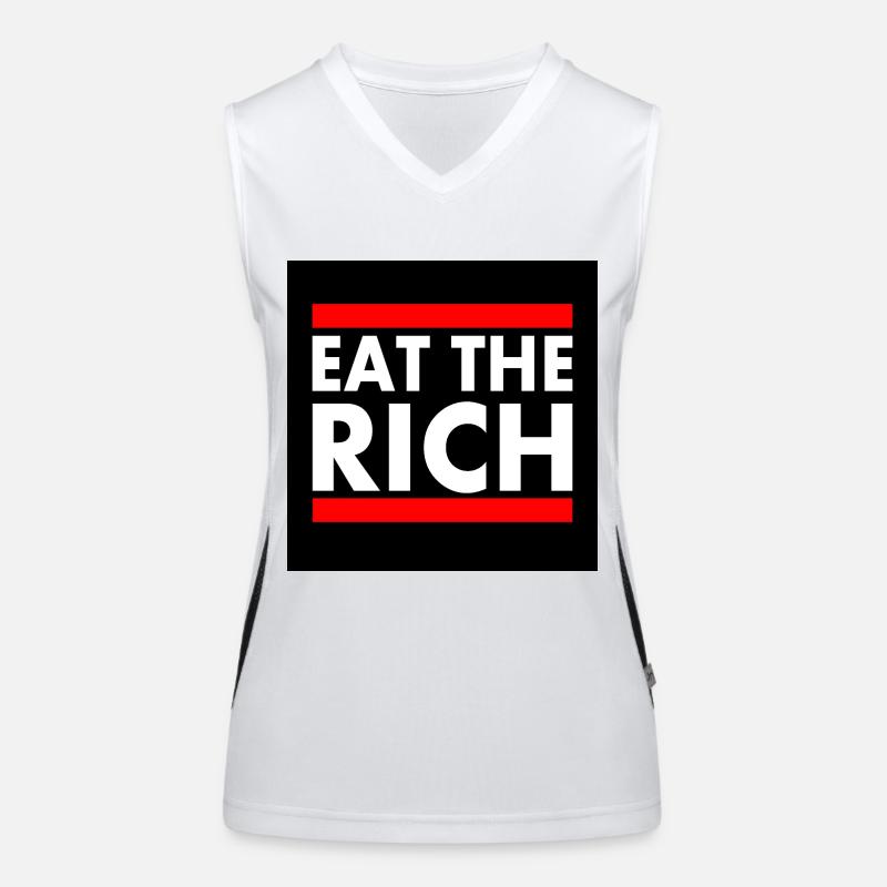 Eat the rich Funktionelles Kontrast-Tank Top für Frauen