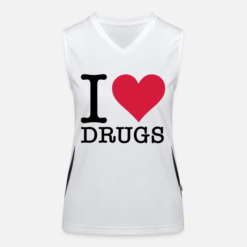 I love drugs! Women's Functional Contrast Tank Top