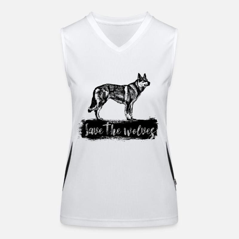 Save the wolves Funktionelles Kontrast-Tank Top für Frauen