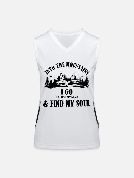into the Mountains i go lose mind and find soul - Women's Functional Contrast Tank Top - white/black - Front