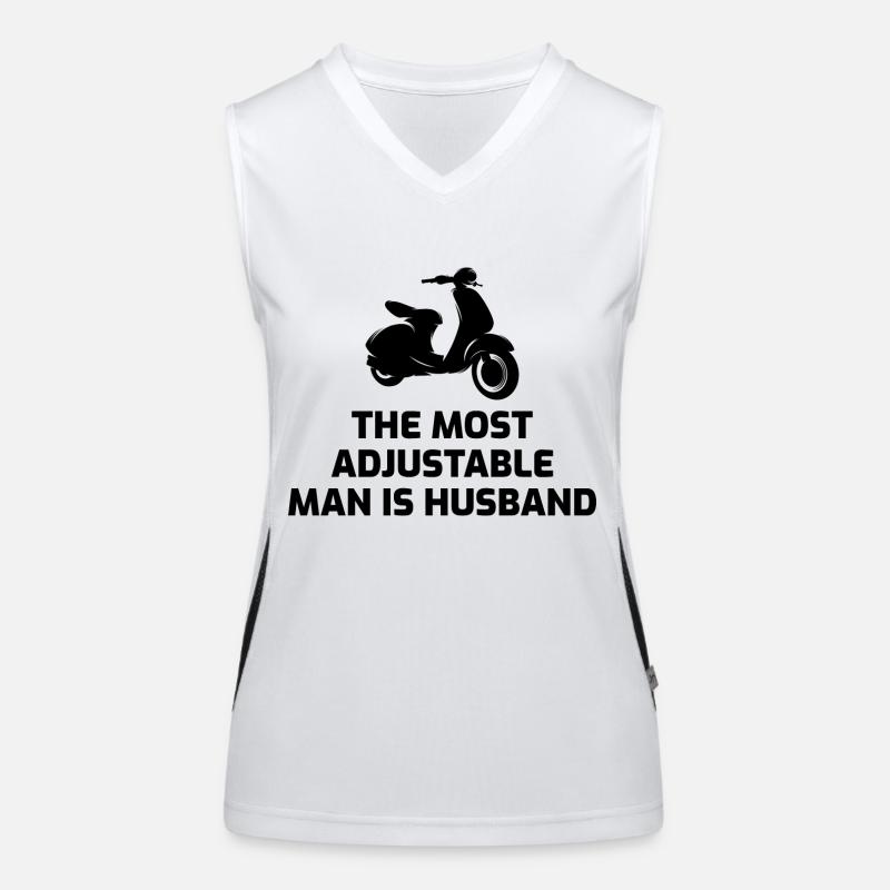 Roller Fahrer Roller Motorrad Ehemann Ehefrau Funktionelles Kontrast-Tank Top für Frauen