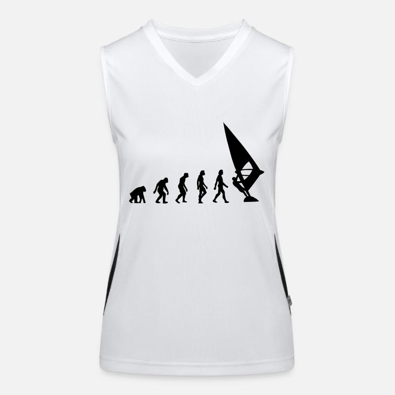 Die Evolution von Windsurfing Funktionelles Kontrast-Tank Top für Frauen