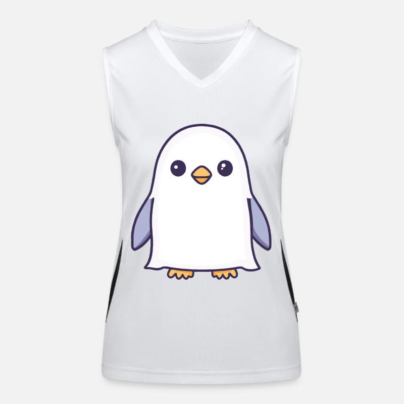 Pinguin Halloween Comic Geist Funktionelles Kontrast-Tank Top für Frauen