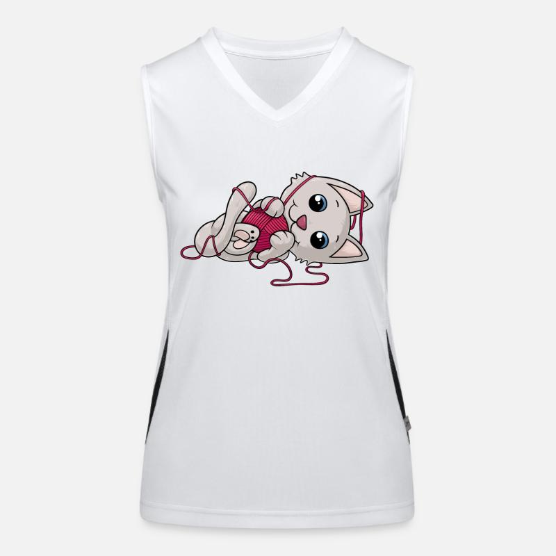Süße Comic Katze Funktionelles Kontrast-Tank Top für Frauen