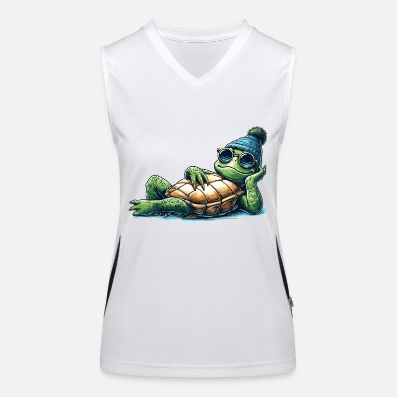 Chill Toad Tortue Cool Chill Cadeau Débardeur respirant contrasté Femme