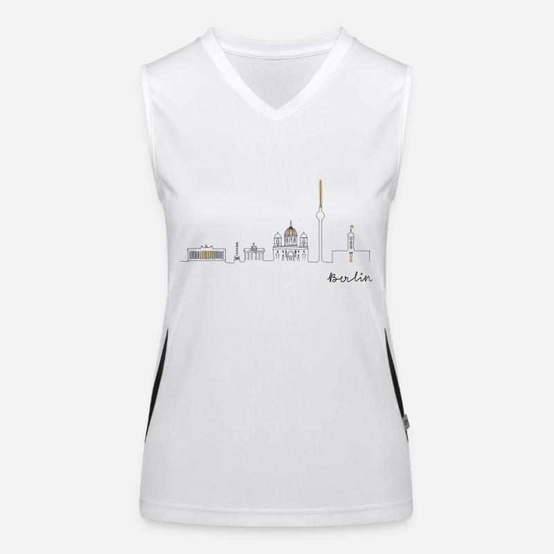 Skyline Berlin Funktionelles Kontrast-Tank Top für Frauen