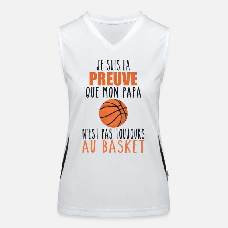 Preuve que mon papa basket | Basketteur | Basket Débardeur respirant contrasté Femme