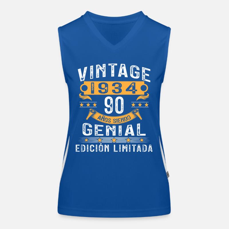 Vinatge 1934 90 Year Old Birthday Gift Women's Functional Contrast Tank Top