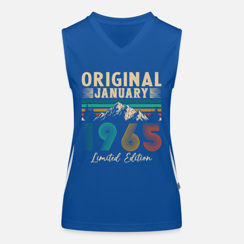 Birthday Gift Born In January 1965 Women's Functional Contrast Tank Top