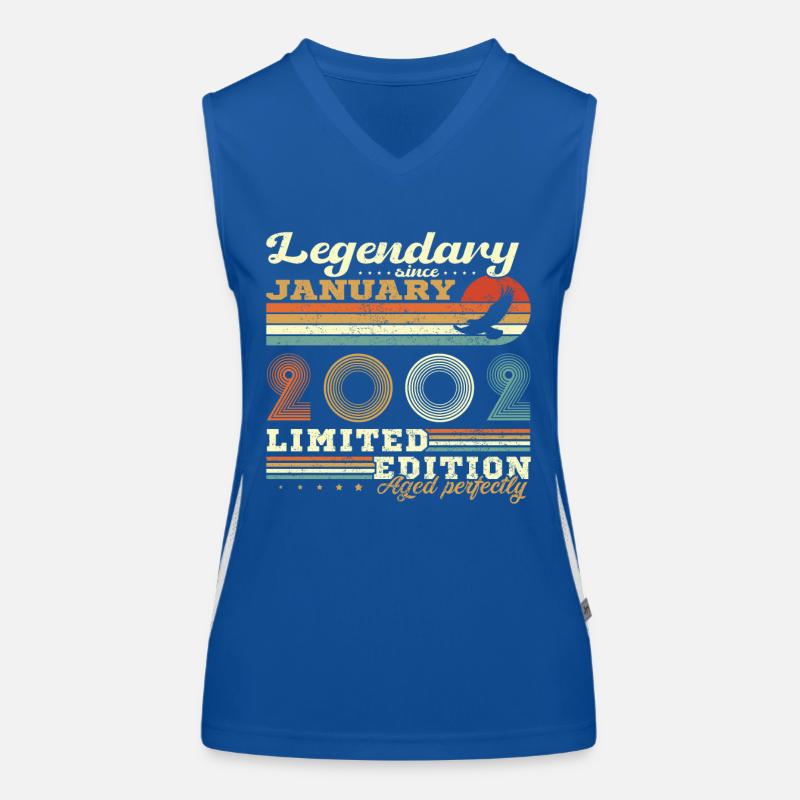 Geburtstagsgeschenk Geboren im Januar 2002 Funktionelles Kontrast-Tank Top für Frauen