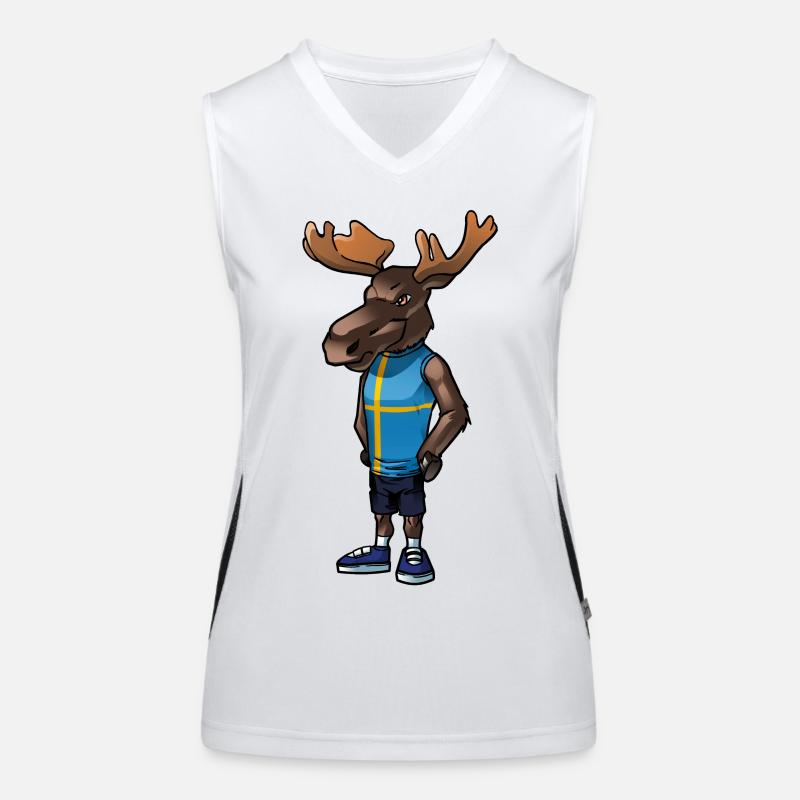 Schwedischer Elch Funktionelles Kontrast-Tank Top für Frauen