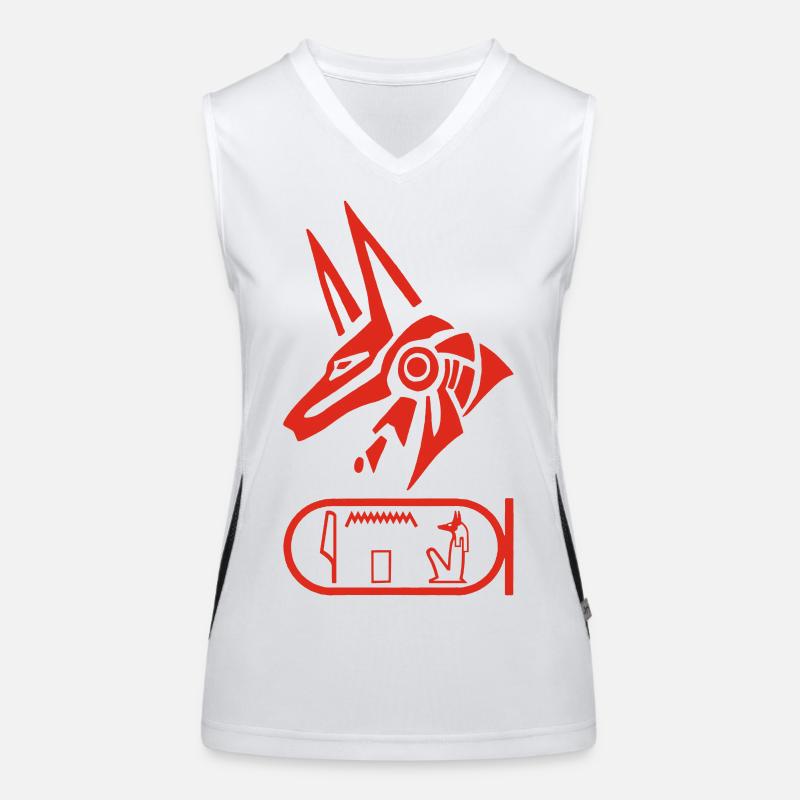 God Anubis (red) Women's Functional Contrast Tank Top