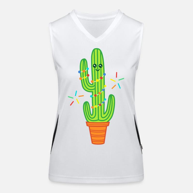 Mignonne bande dessinée Cactus Green Débardeur respirant contrasté Femme
