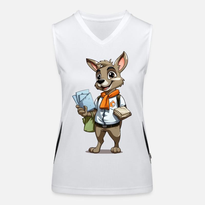Courier bunny with letters Women's Functional Contrast Tank Top