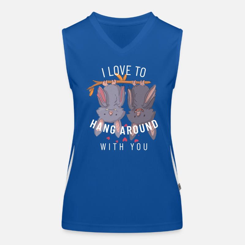 Valentine's Day Bats Saying Women's Functional Contrast Tank Top