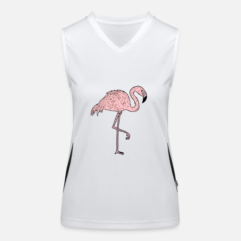 Flamingo - Comicstyle Funktionelles Kontrast-Tank Top für Frauen