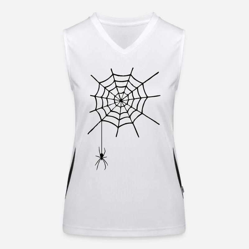 Toile d'araignée avec araignée Débardeur respirant contrasté Femme