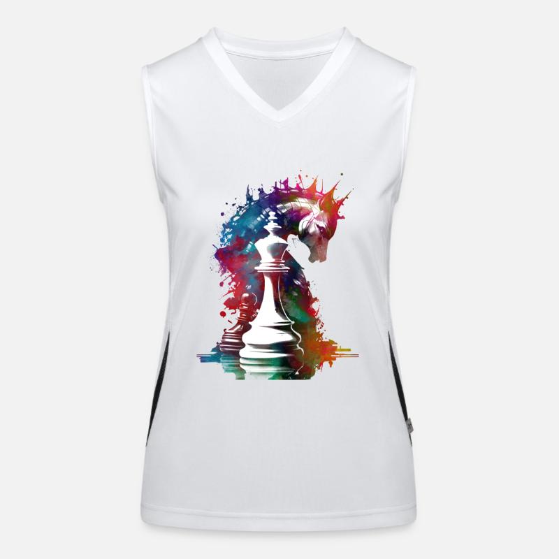 Échecs #chess #sport Débardeur respirant contrasté Femme