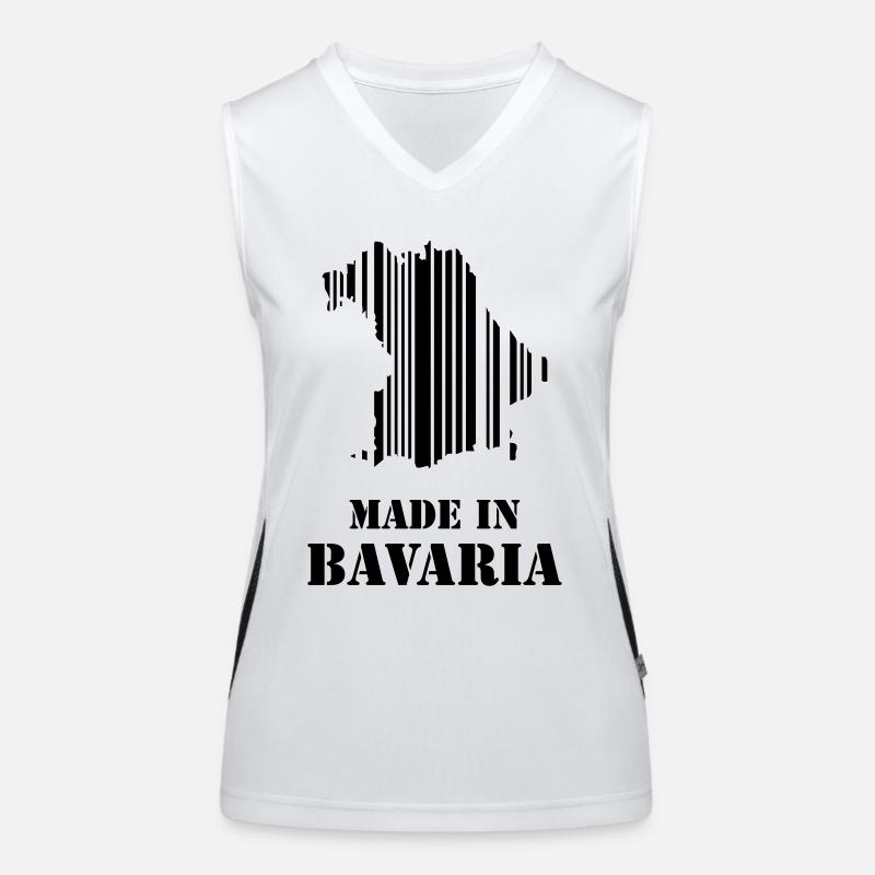 Made in Bavaria Barcode Karte Geschenkidee Funktionelles Kontrast-Tank Top für Frauen
